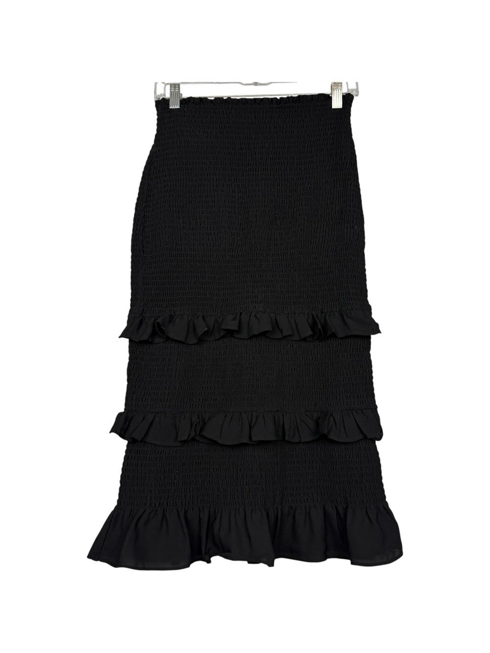 Abercrombie & Fitch Smocked Ruffle Tiered Midi Dress - Picture 2 of 6